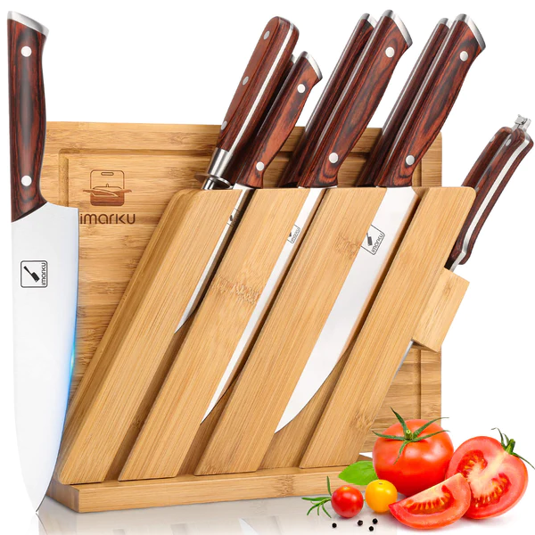 10-Piece Knife Set with Block and Cutting Board