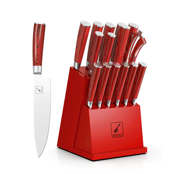 16-Piece Japanese Knife Set with Removable Block 