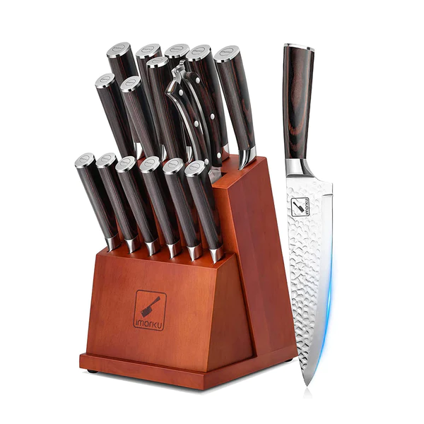 16-Piece Japanese Knife Sets with Removable Block 