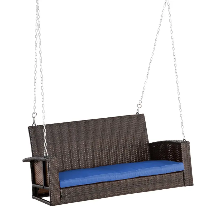 Outsunny 2-Person Wicker Hanging Porch Swing Bench