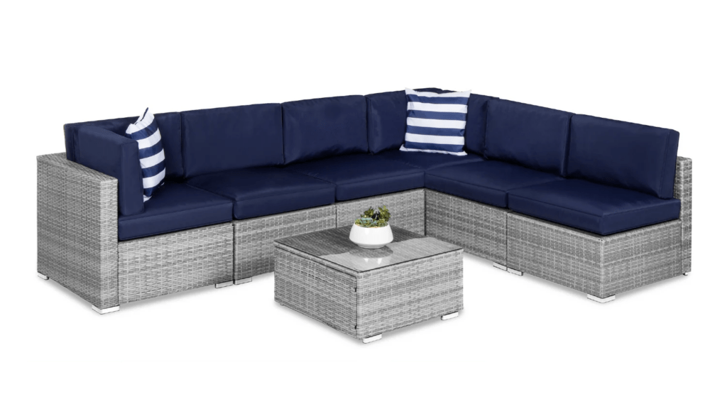 Best Choice Products 7 Piece Modular Wicker Sectional