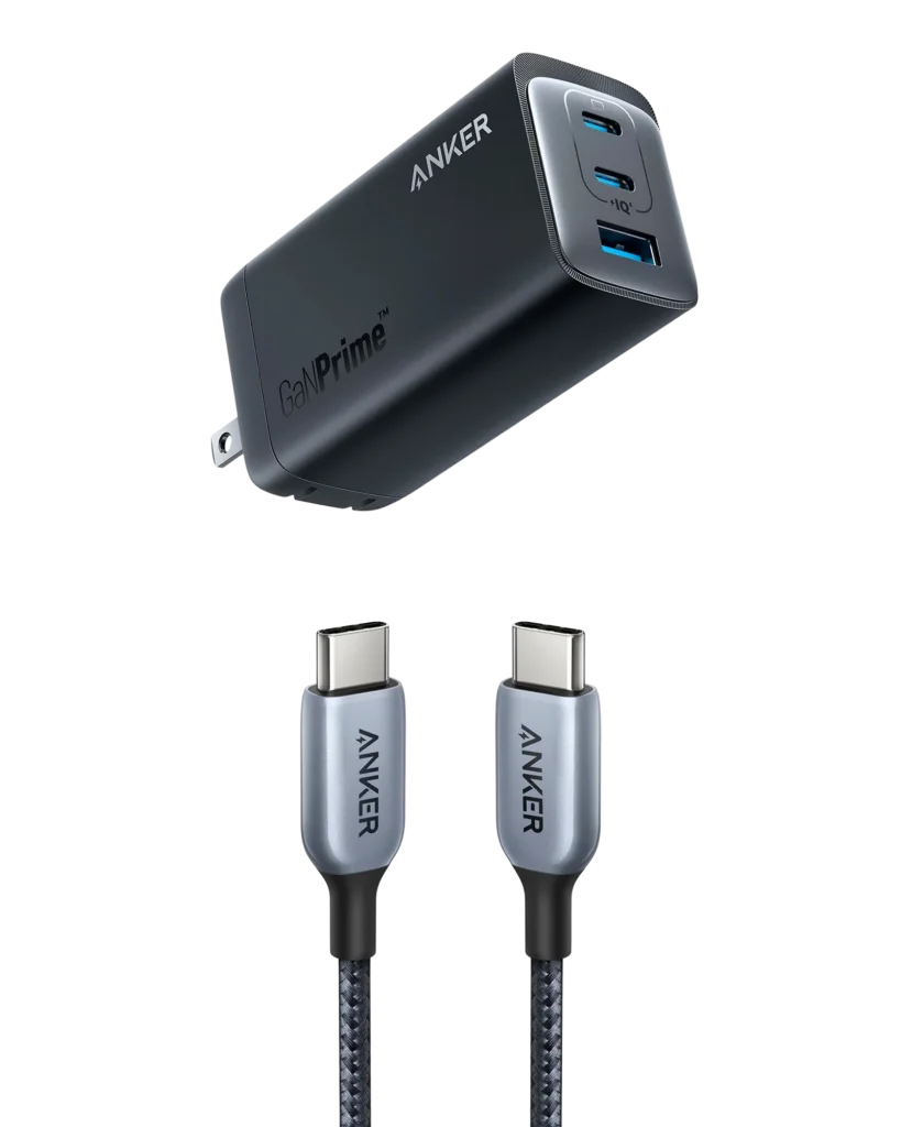 Anker 737 Charger GaNPrime 120W with USB C to USB C Cable