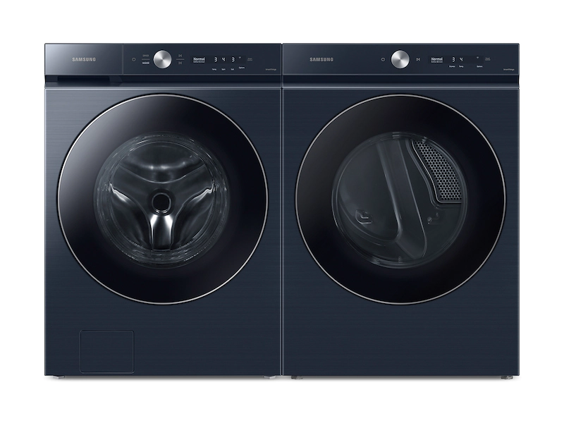 Bespoke Ultra Capacity AI Front Load Washer and Electric Dryer in Brushed Navy