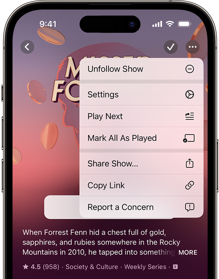 Follow and Unfollow Shows in Apple Podcasts