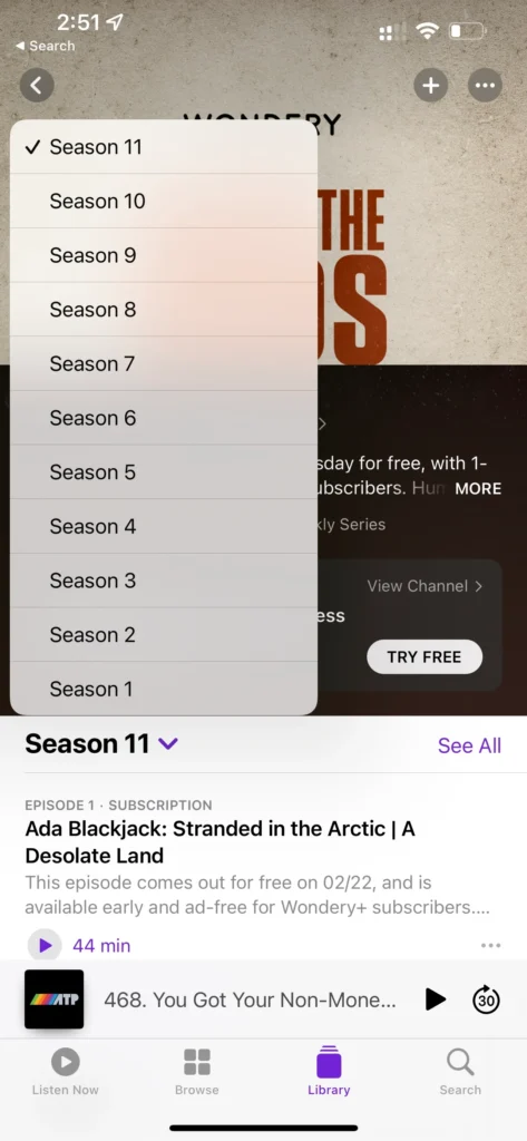 Listen by Season and Episode