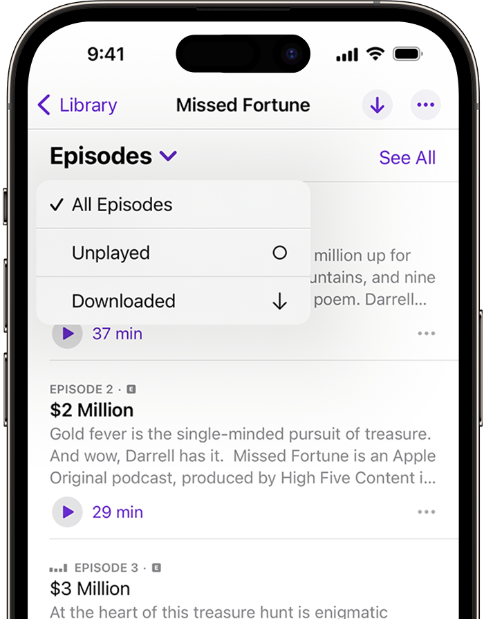 Save and Play Later Apple Podcasts