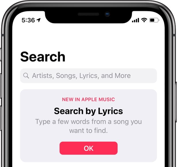 Search by Lyrics Apple Music