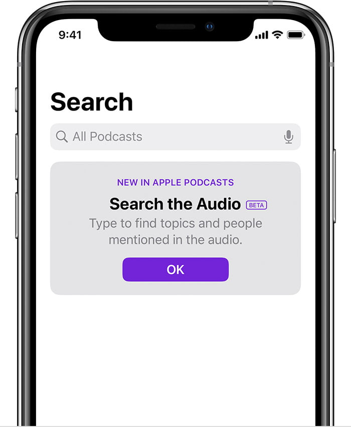 search features podcasts
