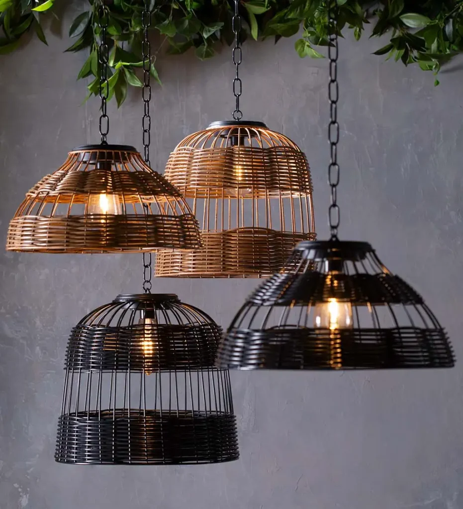 All Weather Wicker Solar Pendant Lamp Collection