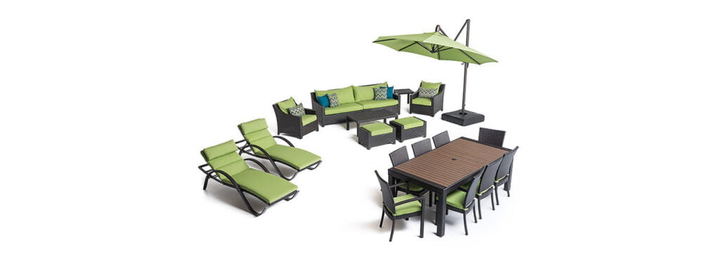Deco™ 20 Piece Sunbrella® Outdoor Estate Set Ginkgo Green