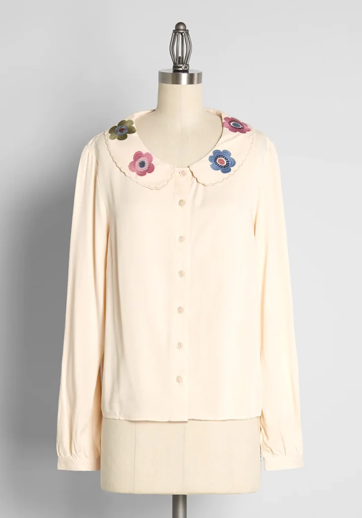 ModCloth x Princess Highway Embroidered Button Up Blouse