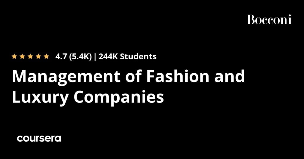 Management of Fashion and Luxury Companies