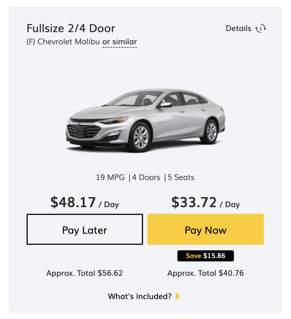 hertz car rental paylater