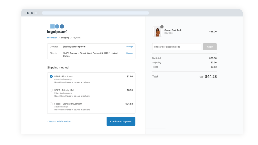 Easyship Integrated Checkout 1